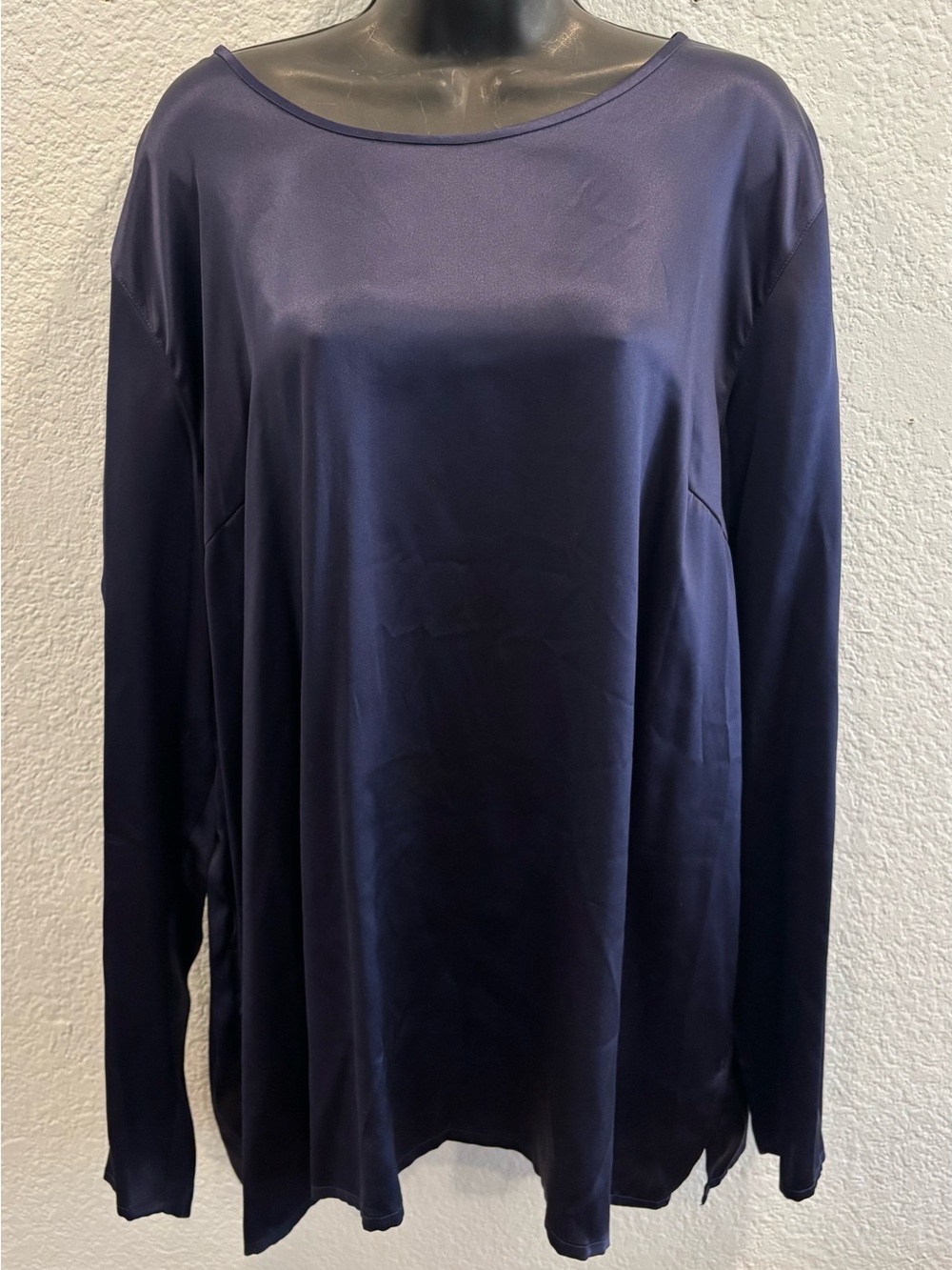 Marina Rinaldi Navy Silk Top